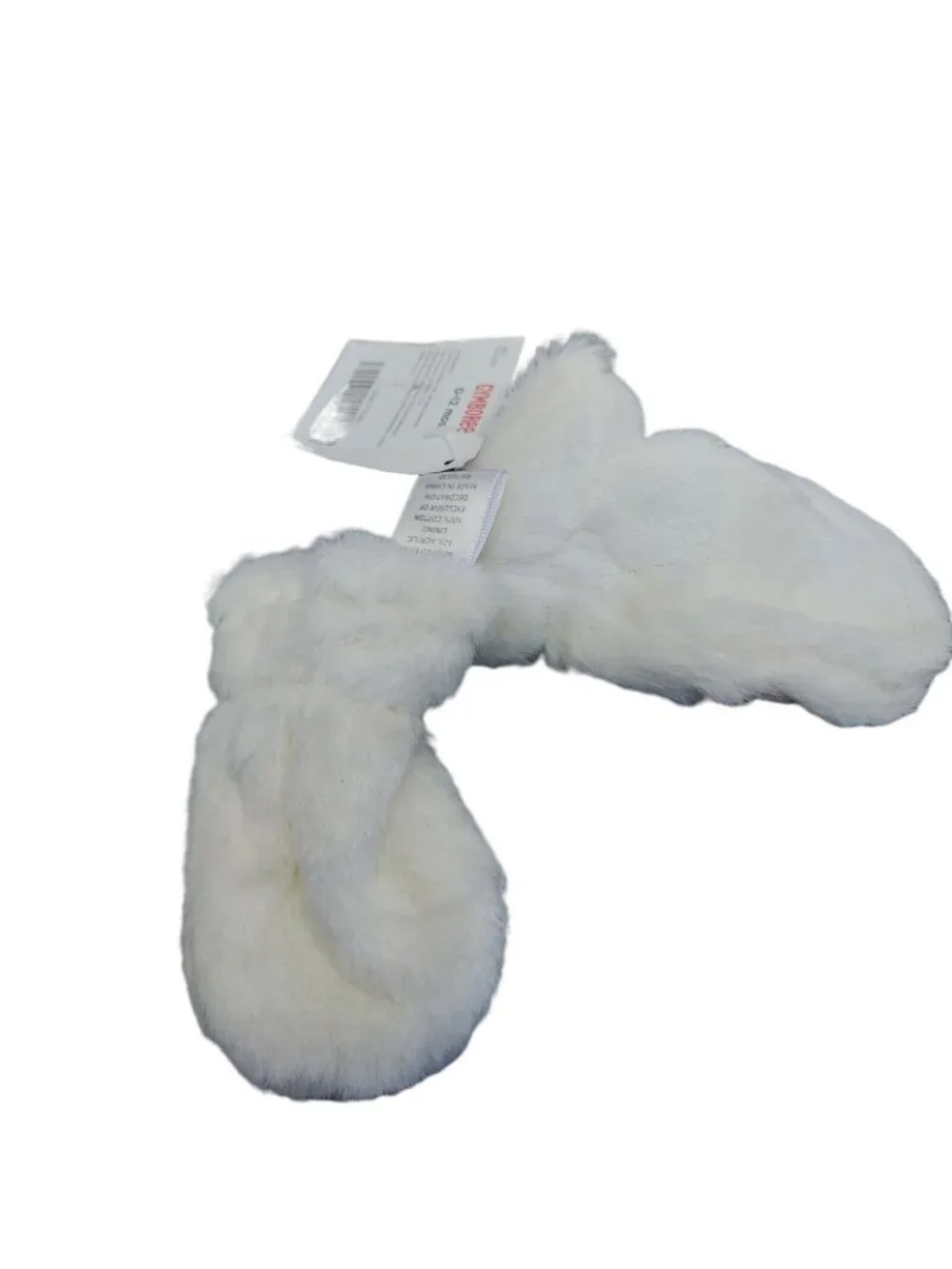 Gymboree Animal Party size 0-12 months Cream White Pink Paw Mittens Furry NWT